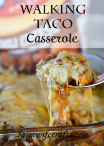 Things are starting to get busy again, so if you're looking for an easy weeknight meal that will please everyone in your family, look no further.  This Walking Taco Casserole recipe is the ticket!