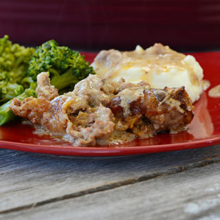 I don't know about you, but cooler temps make me crave comfort food.  One of our family's favorite meals is Poor Man's Salisbury Steak.
