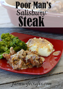 I don't know about you, but cooler temps make me crave comfort food.  One of our family's favorite meals is Poor Man's Salisbury Steak.