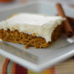 It's starting to feel like Fall and that means all things PUMPKIN!  These Pumpkin Bars with Cream Cheese Frosting are the perfect Fall dessert!