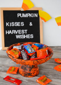 It's almost Halloween and that means all things spooky and sweet!  This DIY Halloween Candy Dish is the perfect place to stash all your sweet Halloween candy for Trick-or-Treaters.