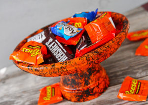 It's almost Halloween and that means all things spooky and sweet!  This DIY Halloween Candy Dish is the perfect place to stash all your sweet Halloween candy for Trick-or-Treaters.