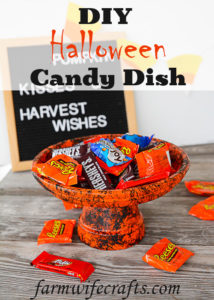 It's almost Halloween and that means all things spooky and sweet!  This DIY Halloween Candy Dish is the perfect place to stash all your sweet Halloween candy for Trick-or-Treaters.