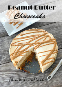 Do you love cheesecake?  If so, then you have to try this recipe for Peanut Butter Cheesecake.